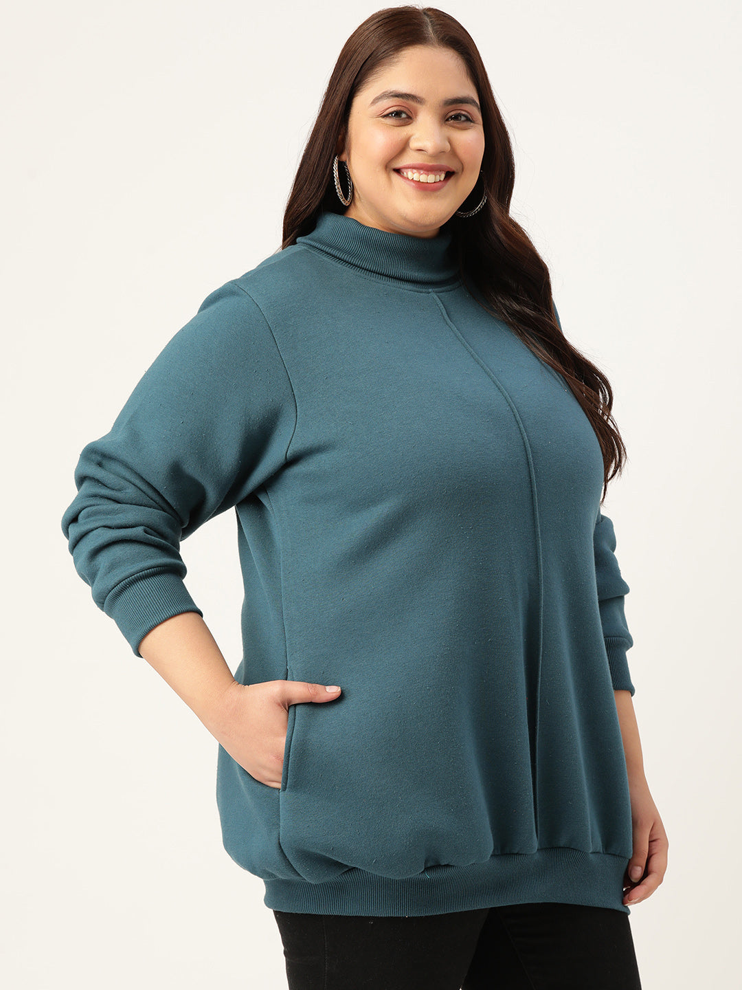 High Neck Fleece Sweatshirt