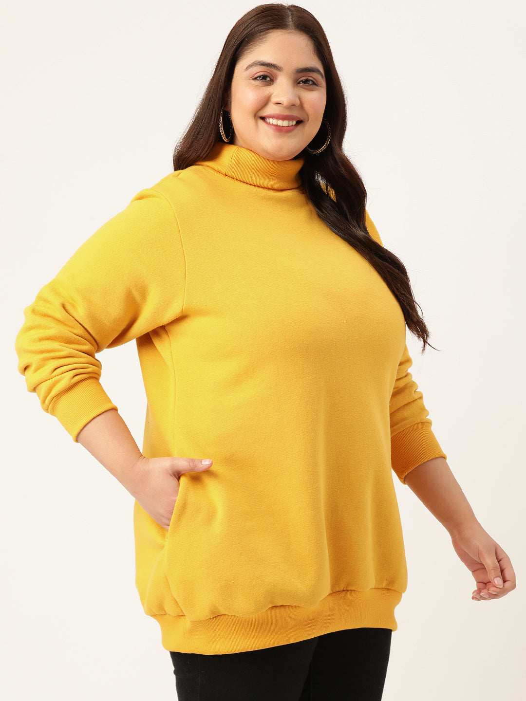 High Neck Fleece Sweatshirt