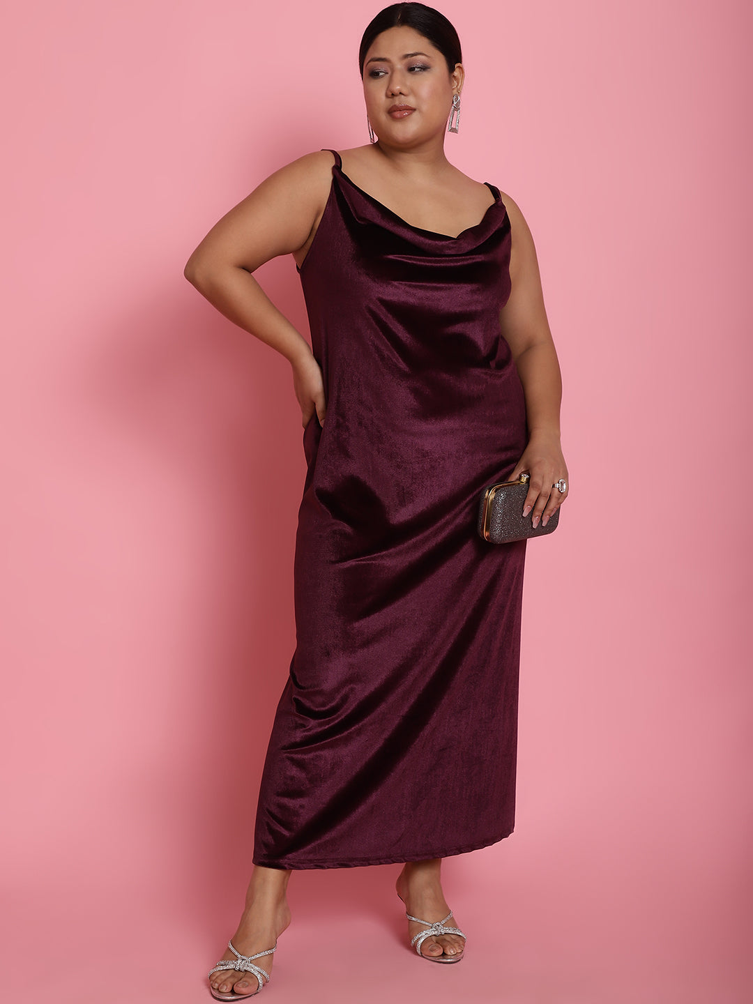 Plus Size Velvet Party Wear Dress