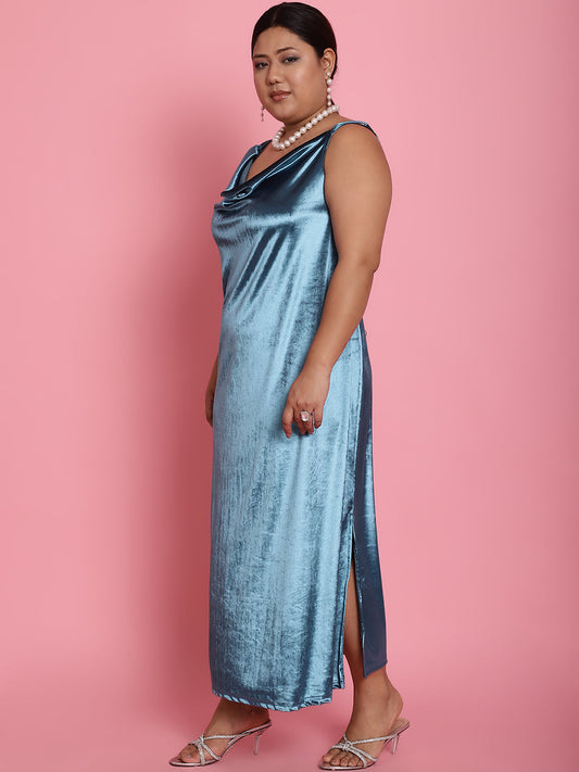 Plus Size Velvet Party Wear Dress