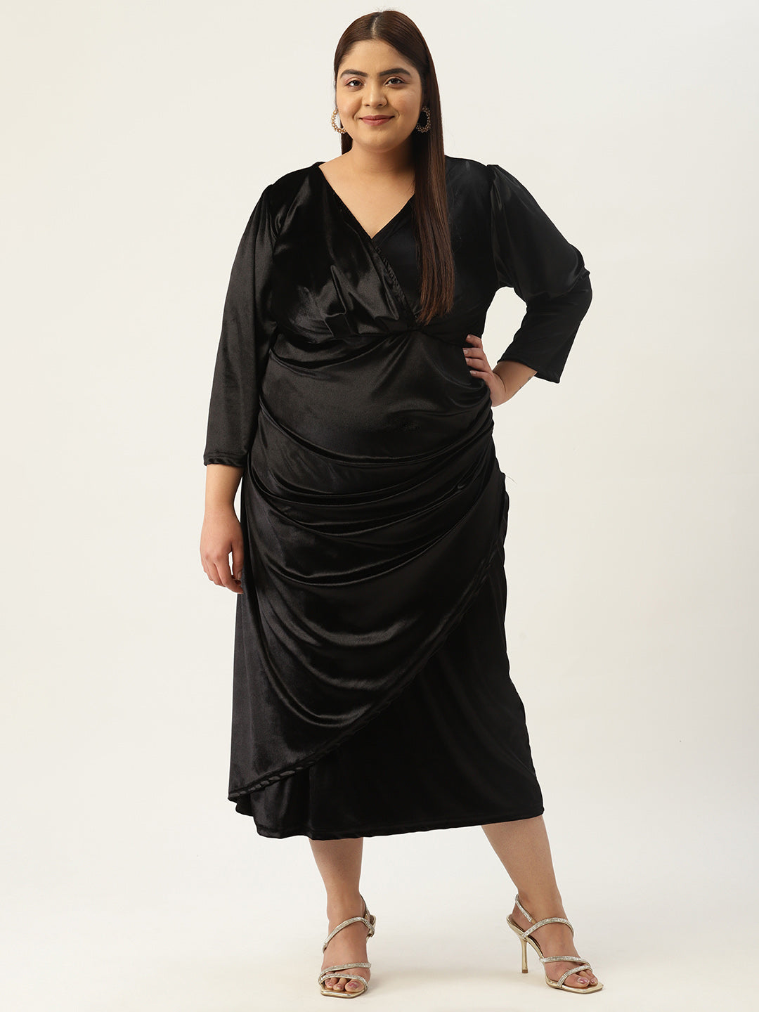 Plus Size Velvet Party Wear Dress