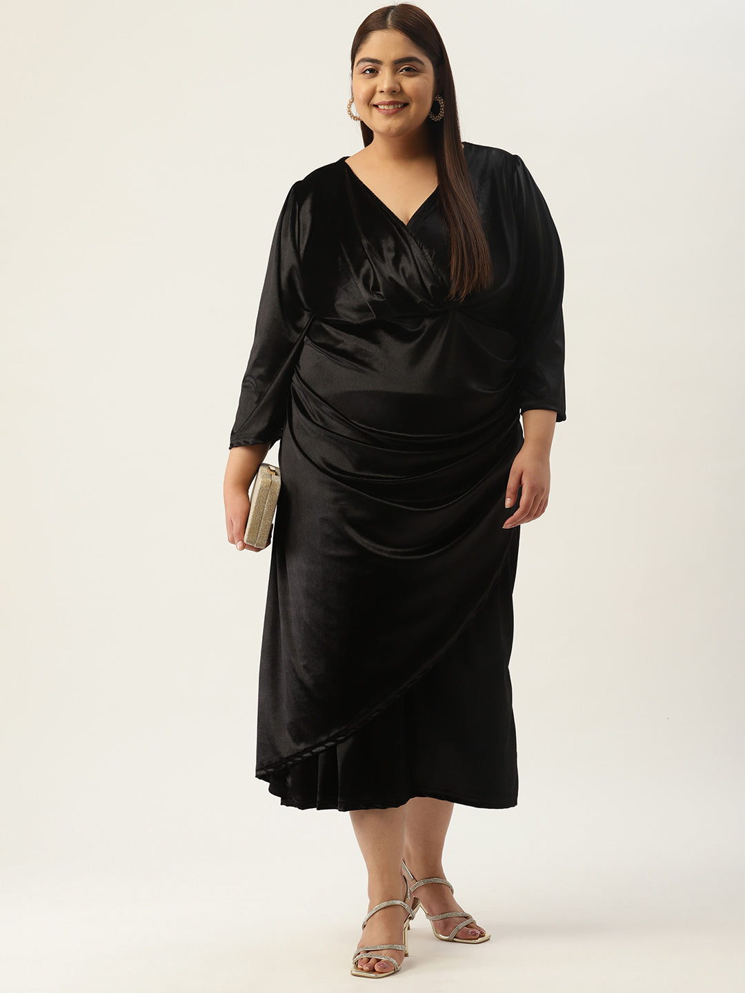 Plus Size Velvet Party Wear Dress