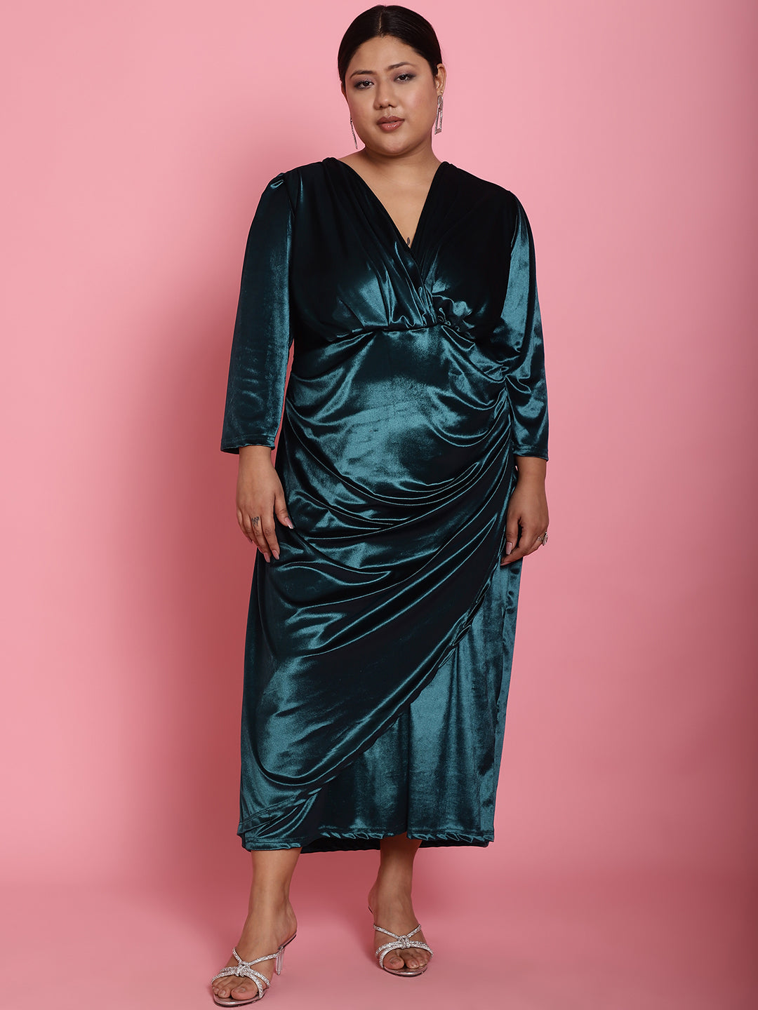 Plus Size Velvet Party Wear Dress