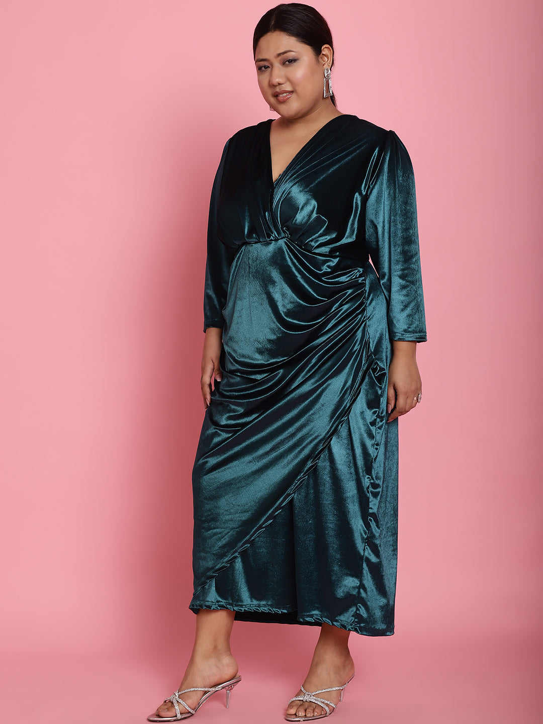 Plus Size Velvet Party Wear Dress