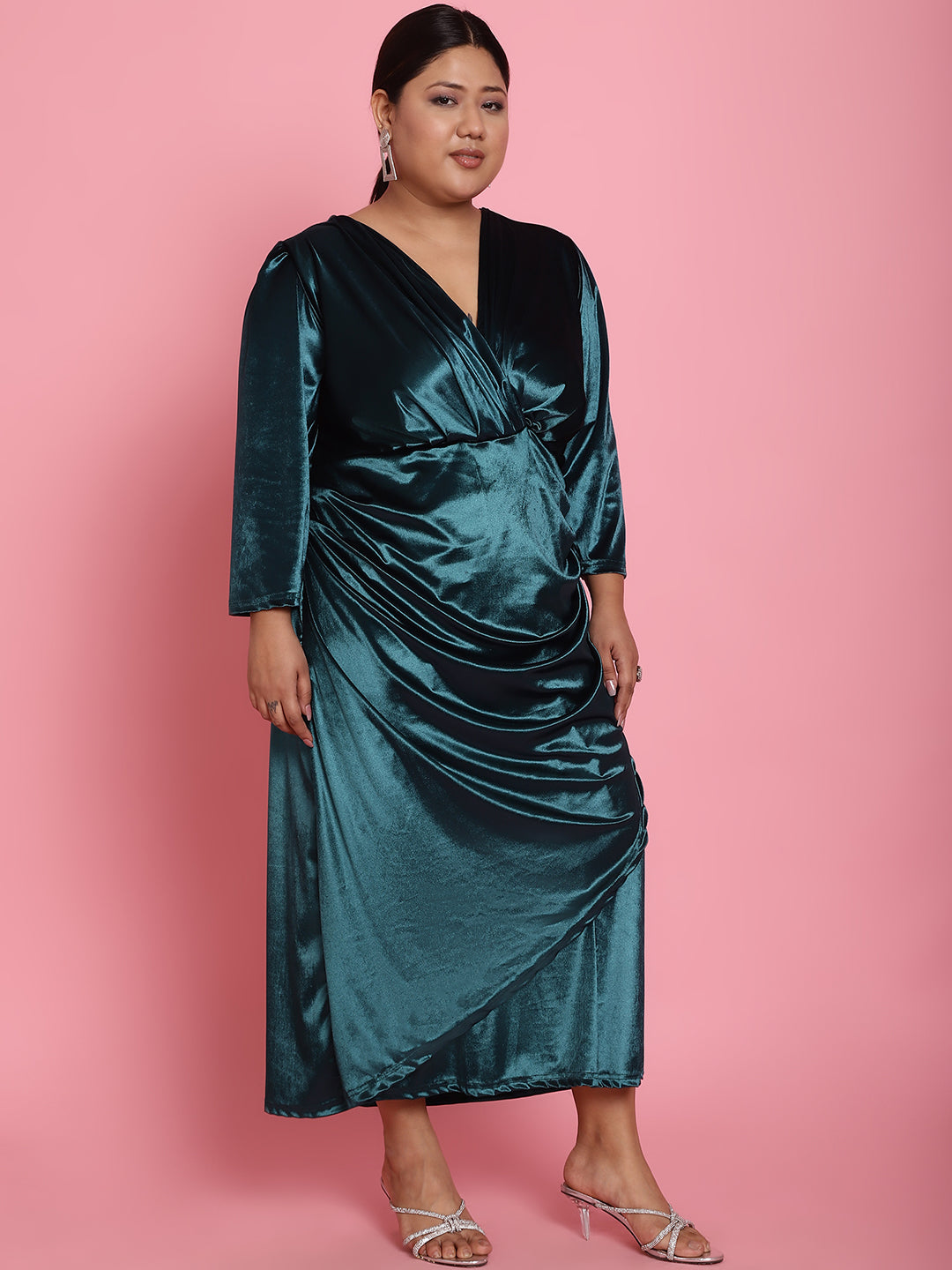 Plus Size Velvet Party Wear Dress