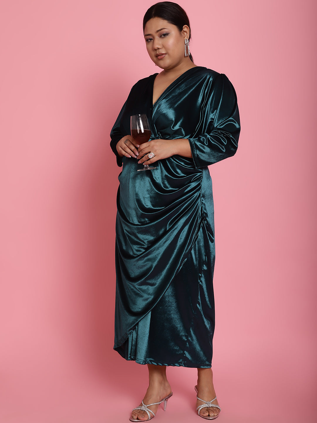 Plus Size Velvet Party Wear Dress