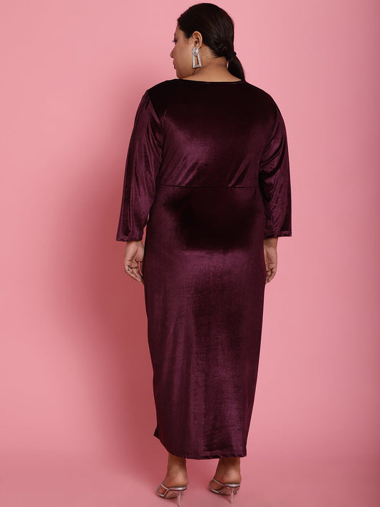 Plus Size Velvet Party Wear Dress