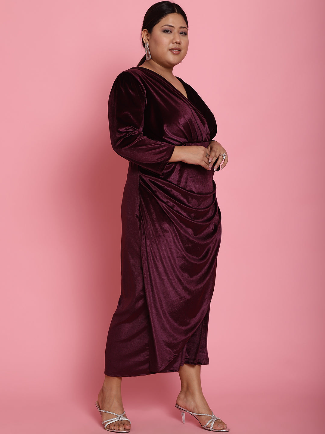 Plus Size Velvet Party Wear Dress