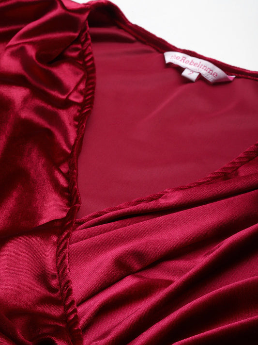 Plus Size Velvet Party Wear Dress