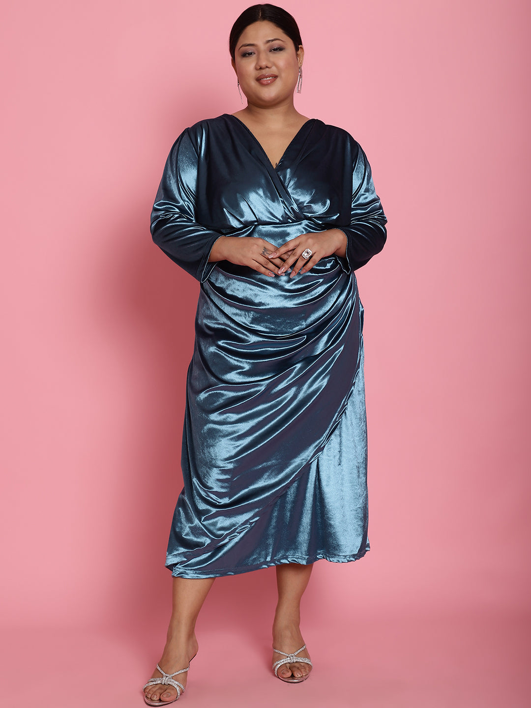 Plus Size Velvet Party Wear Dress