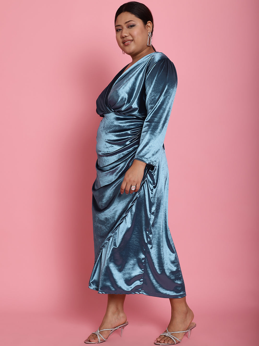 Plus Size Velvet Party Wear Dress