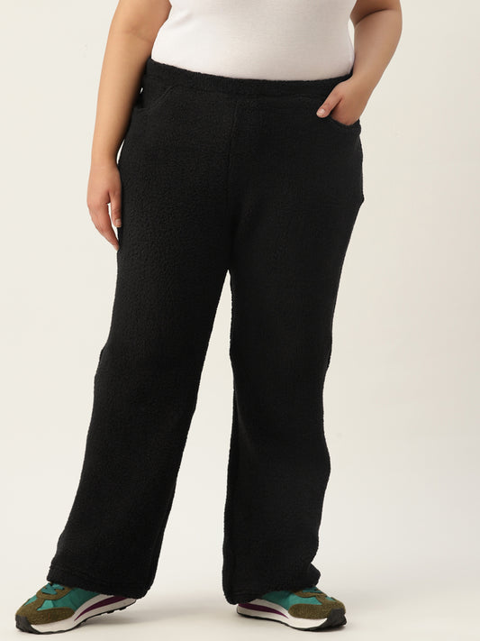 High-Rise Cozy Teddy Trousers