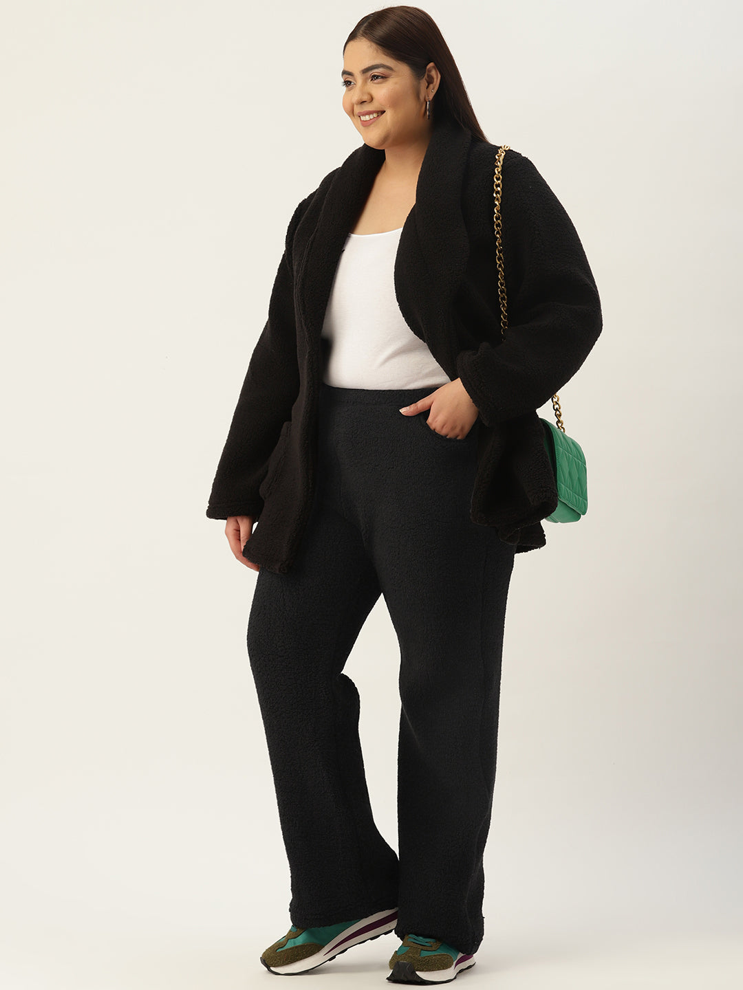 High-Rise Cozy Teddy Trousers