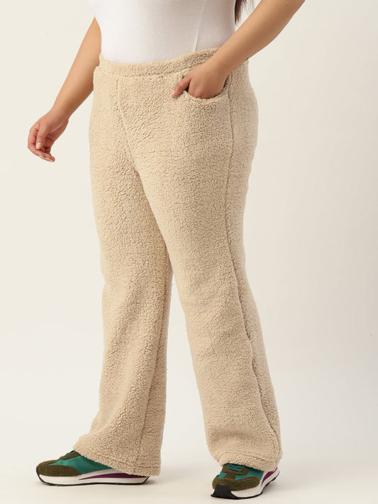 High-Rise Cozy Teddy Trousers