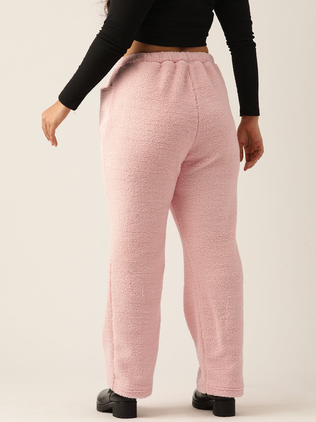 High-Rise Cozy Teddy Trousers