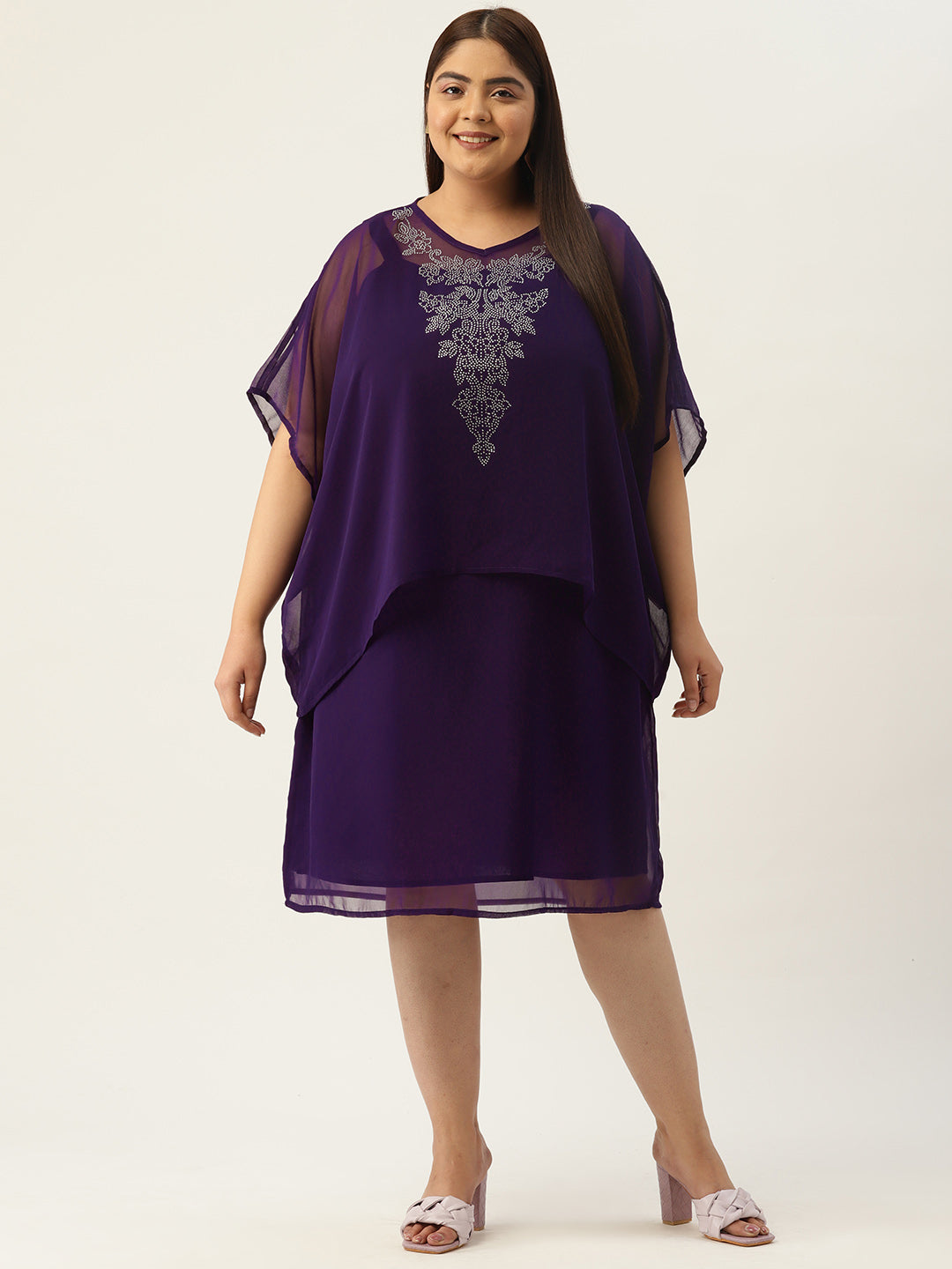 Plus Size Embellished Party Wear Dress