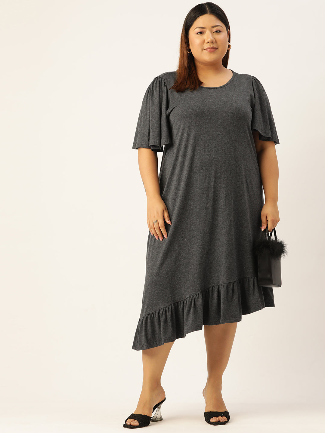 Plus Size Knitted A-Line Dress