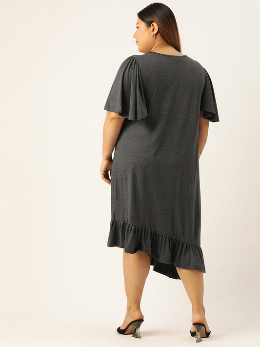 Plus Size Knitted A-Line Dress