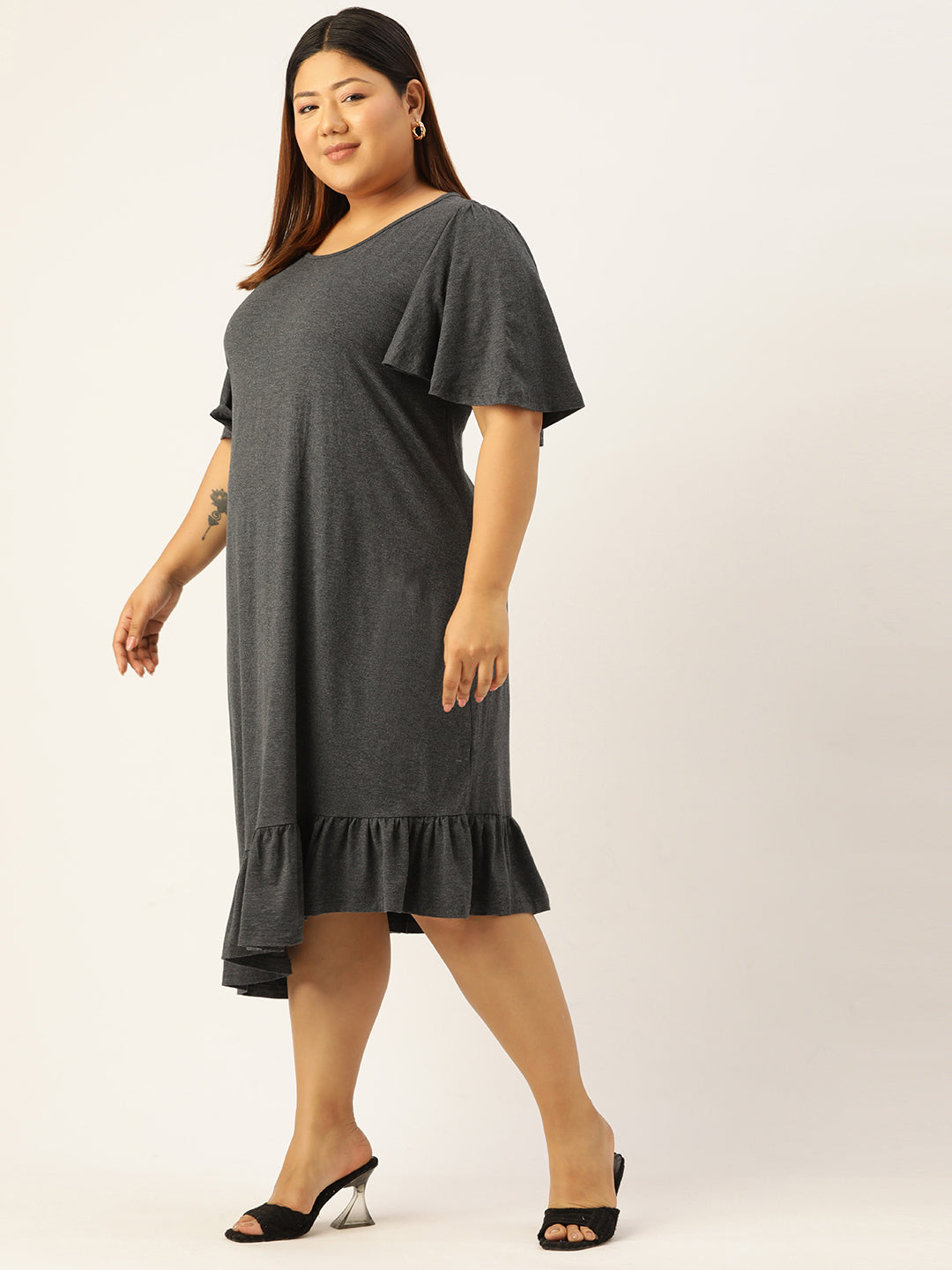 Plus Size Knitted A-Line Dress