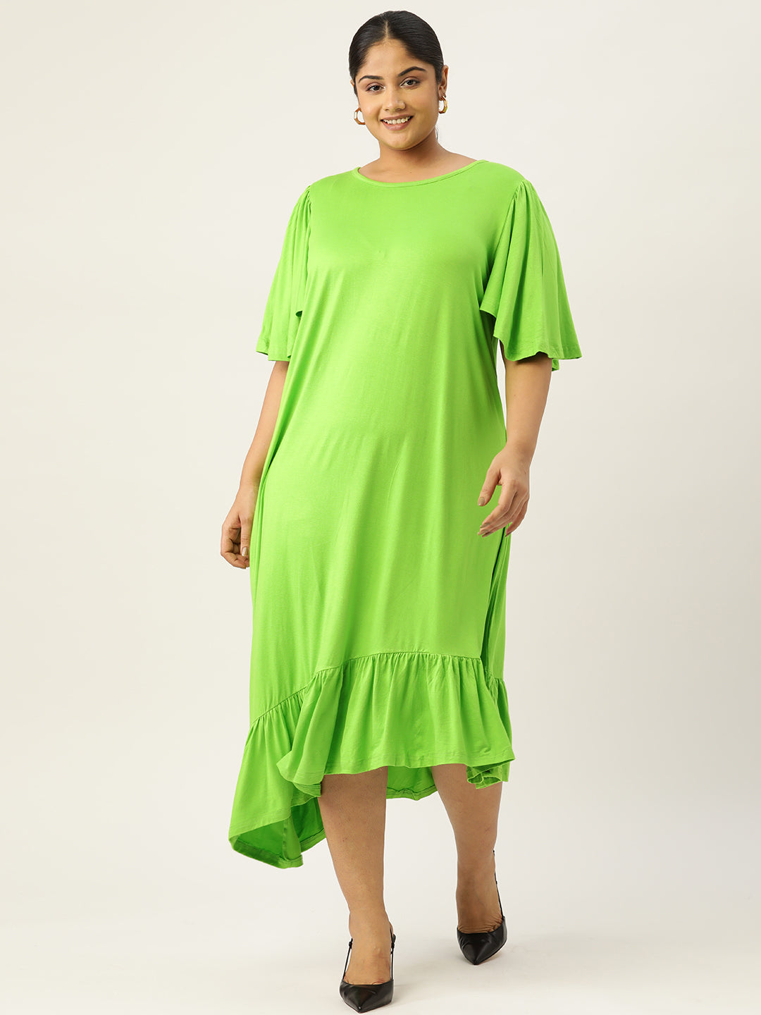 Plus Size Knitted A-Line Dress