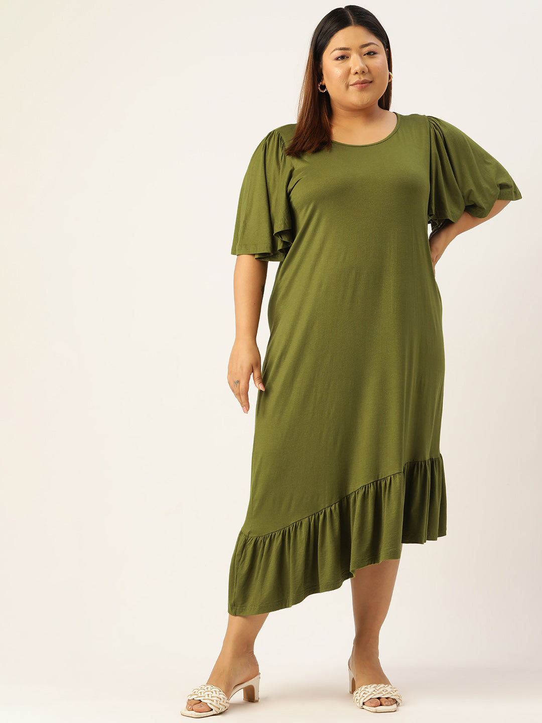 Plus Size Knitted A-Line Dress