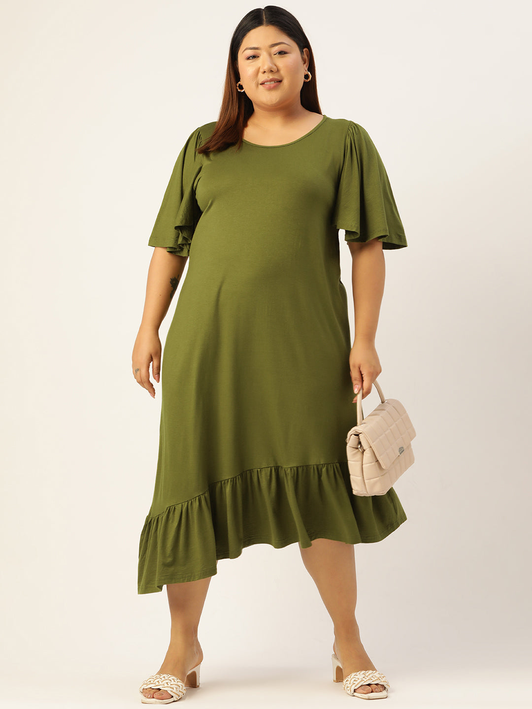 Plus Size Knitted A-Line Dress