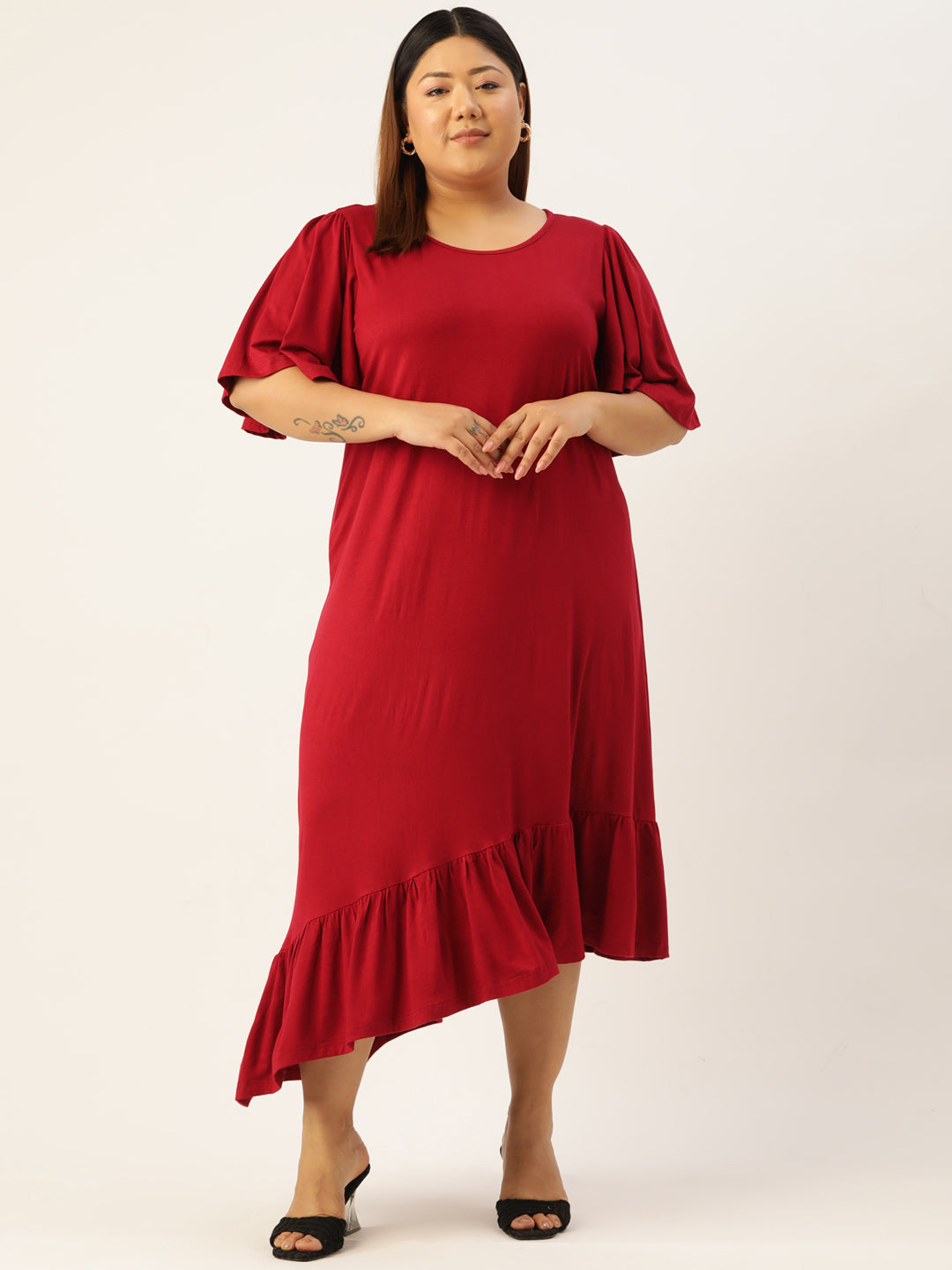 Plus Size Knitted A-Line Dress