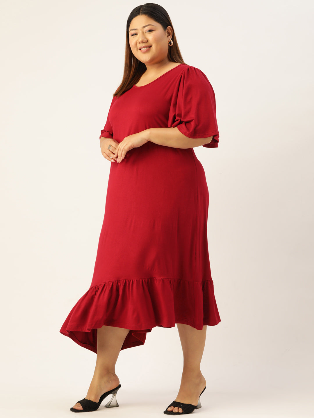 Plus Size Knitted A-Line Dress