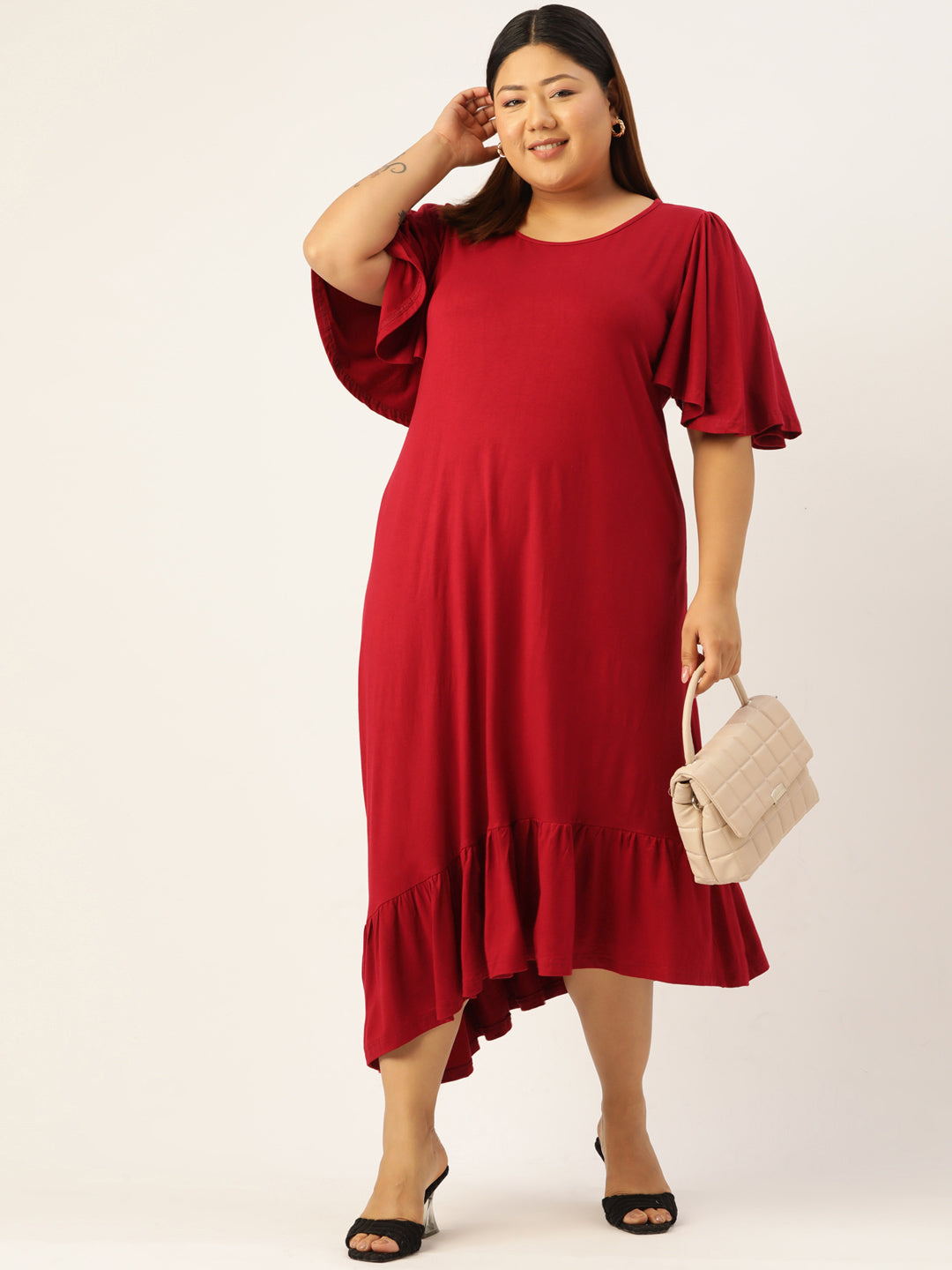 Plus Size Knitted A-Line Dress