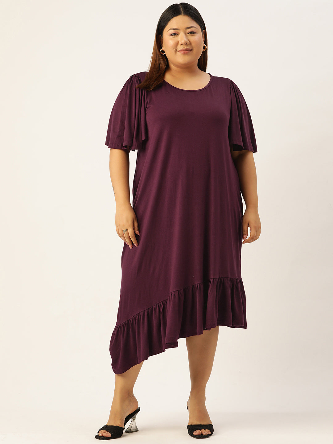 Plus Size Knitted A-Line Dress
