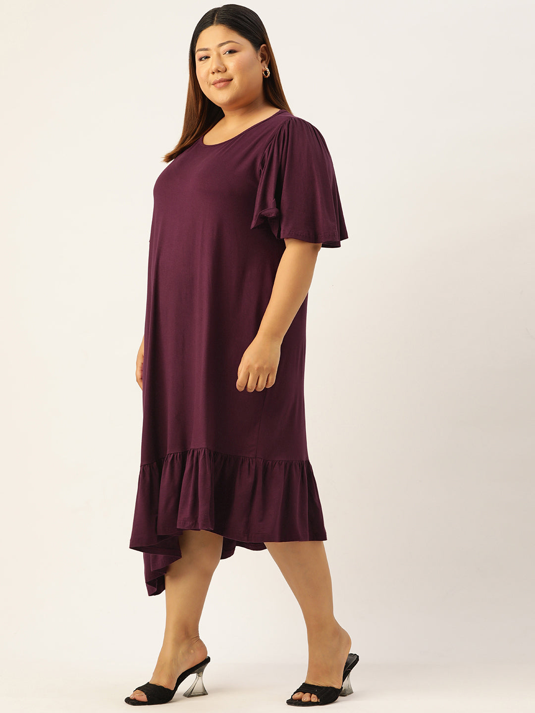 Plus Size Knitted A-Line Dress
