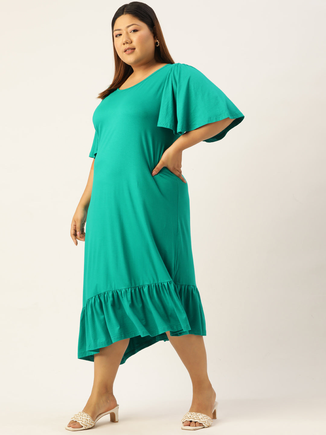 Plus Size Knitted A-Line Dress