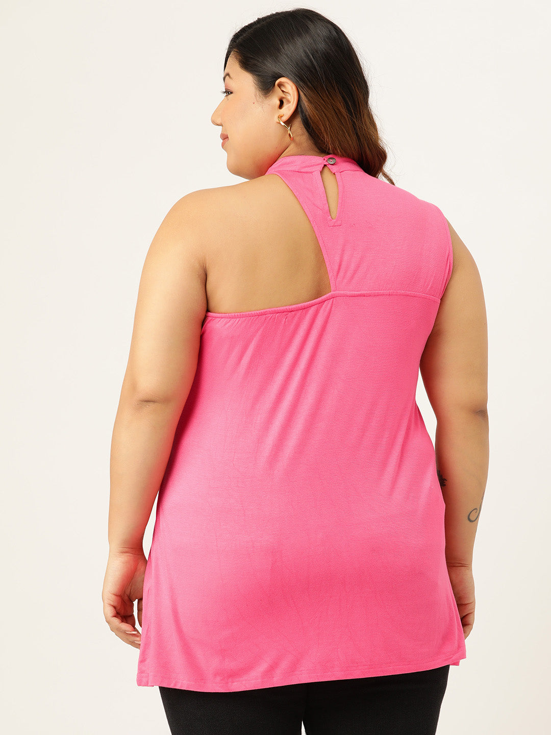 Plus Size Knitted One Shoulder Top