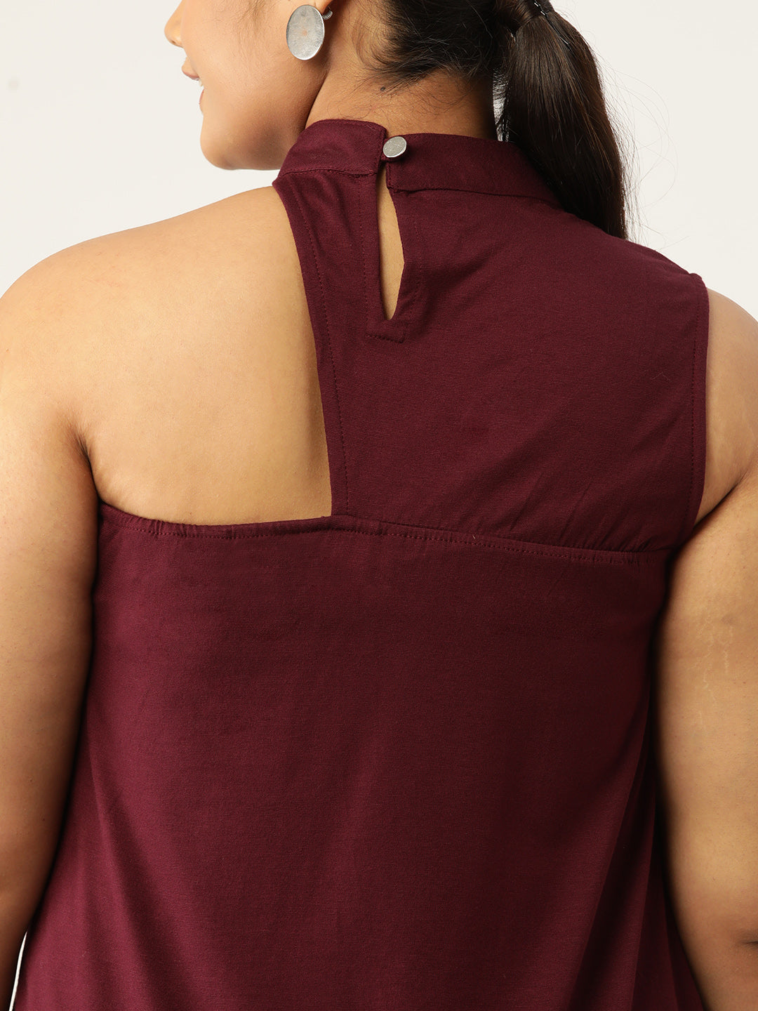 Plus Size Knitted One Shoulder Top