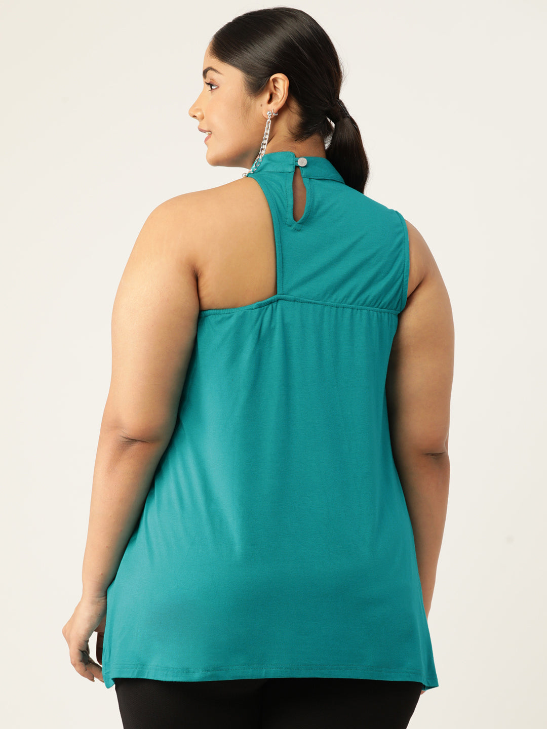 Plus Size Knitted One Shoulder Top
