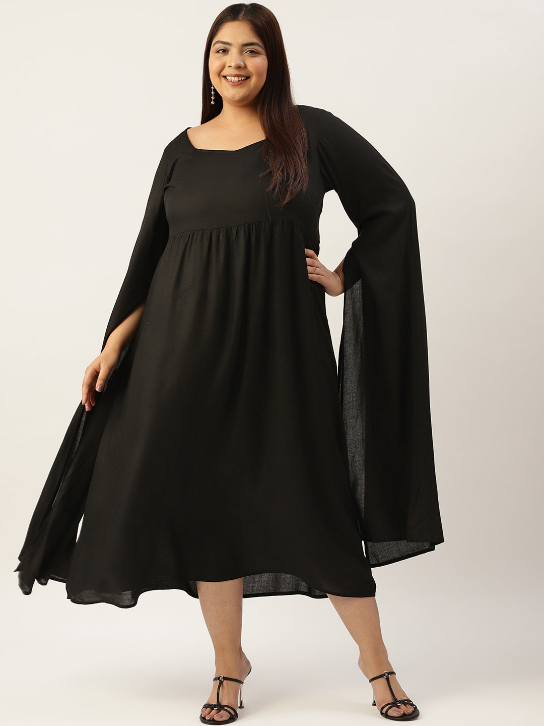 Plus Size A-Line Midi Dress