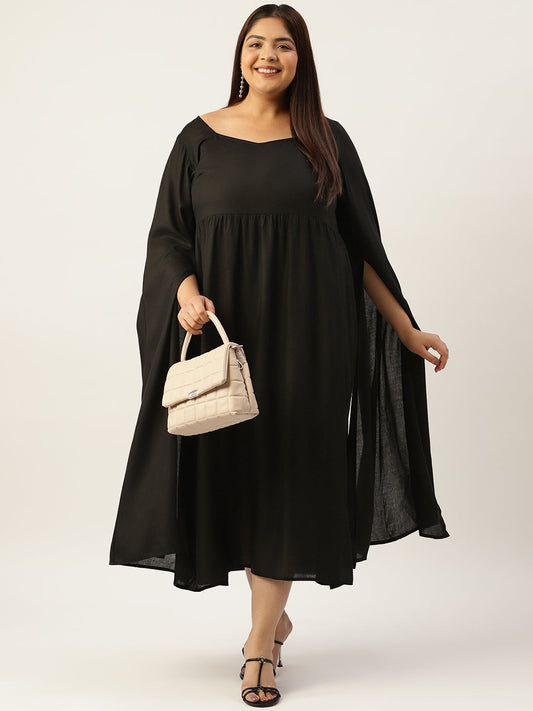 Plus Size A-Line Midi Dress