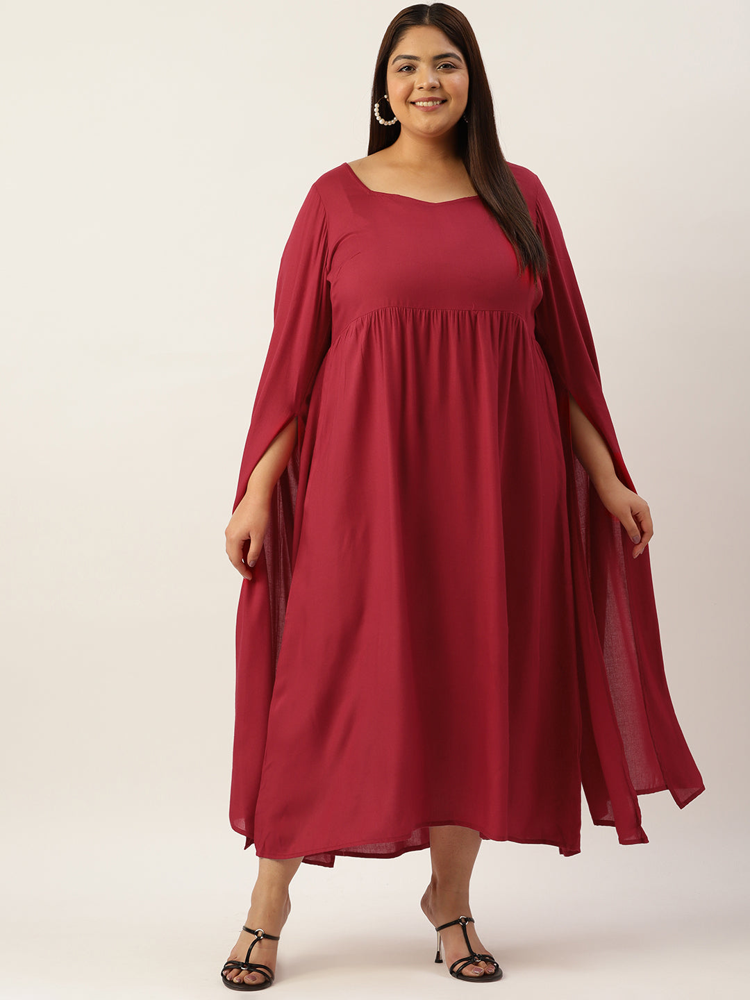 Plus Size A-Line Midi Dress