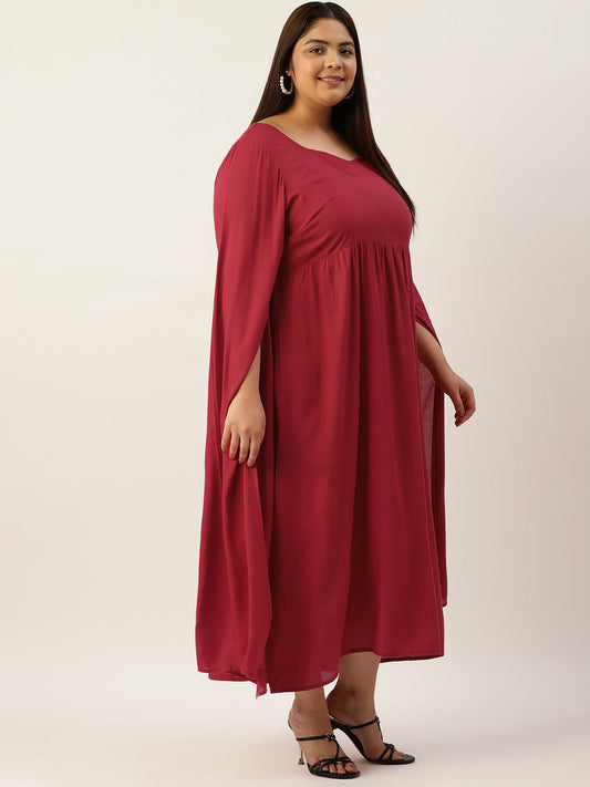Plus Size A-Line Midi Dress