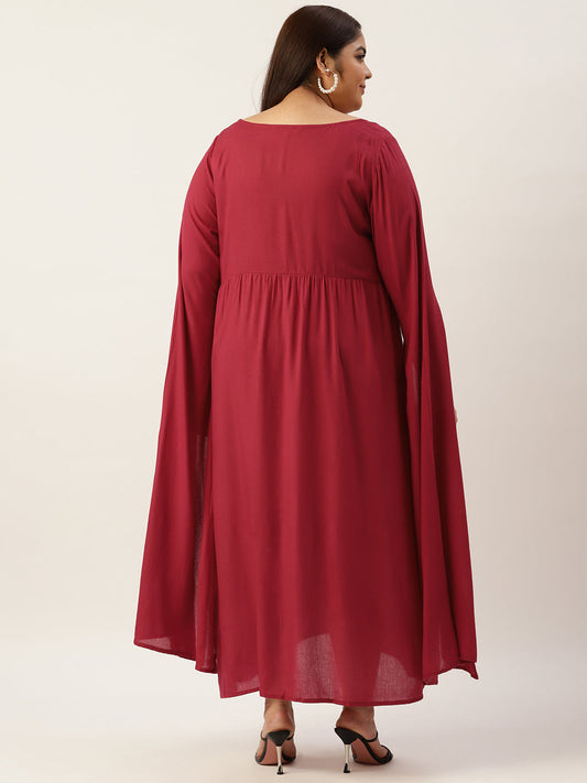 Plus Size A-Line Midi Dress