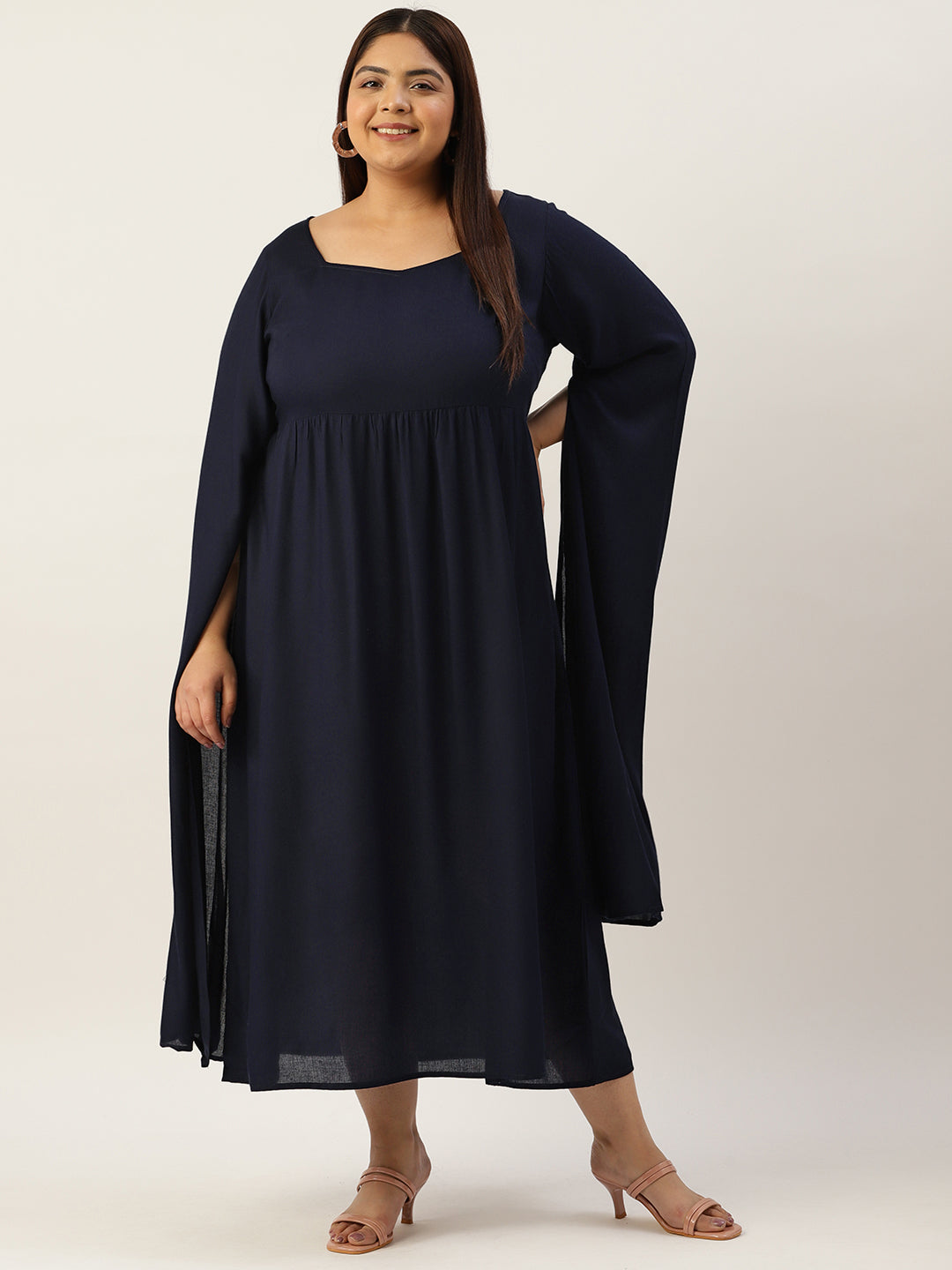 Plus Size A-Line Midi Dress