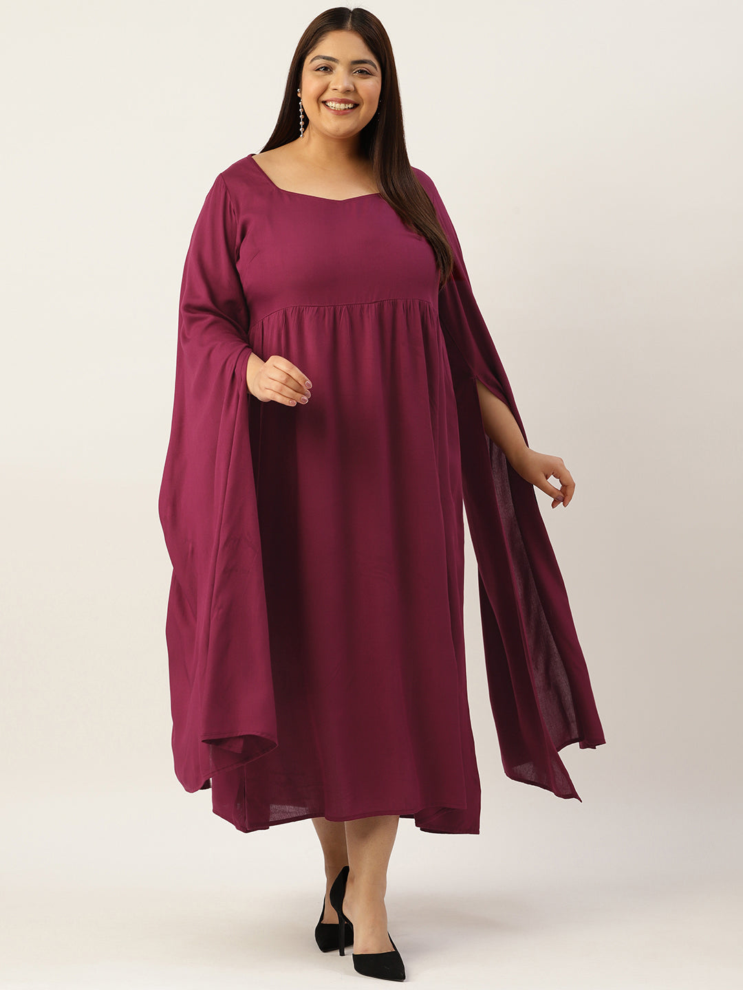 Plus Size A-Line Midi Dress
