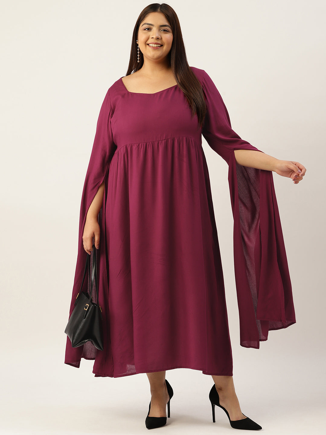 Plus Size A-Line Midi Dress