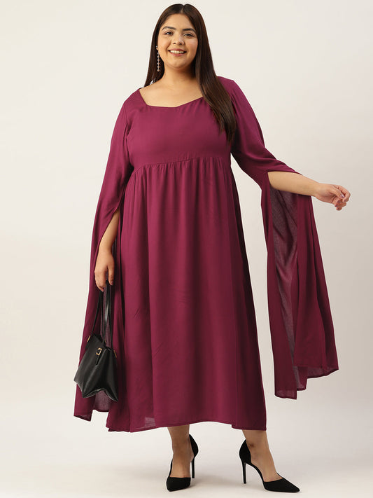 Plus Size A-Line Midi Dress