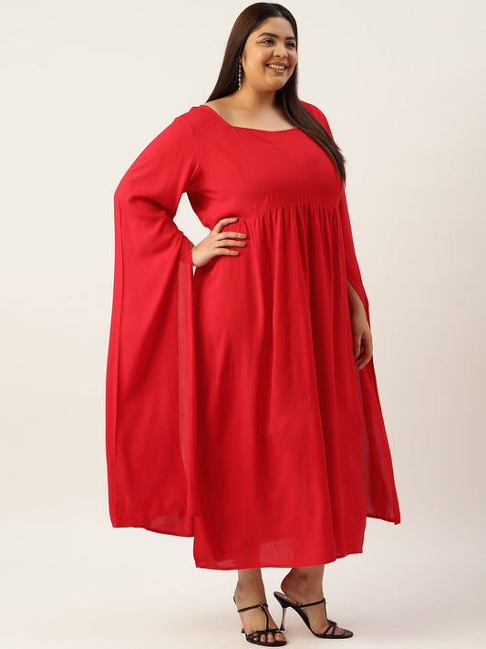 Plus Size A-Line Midi Dress