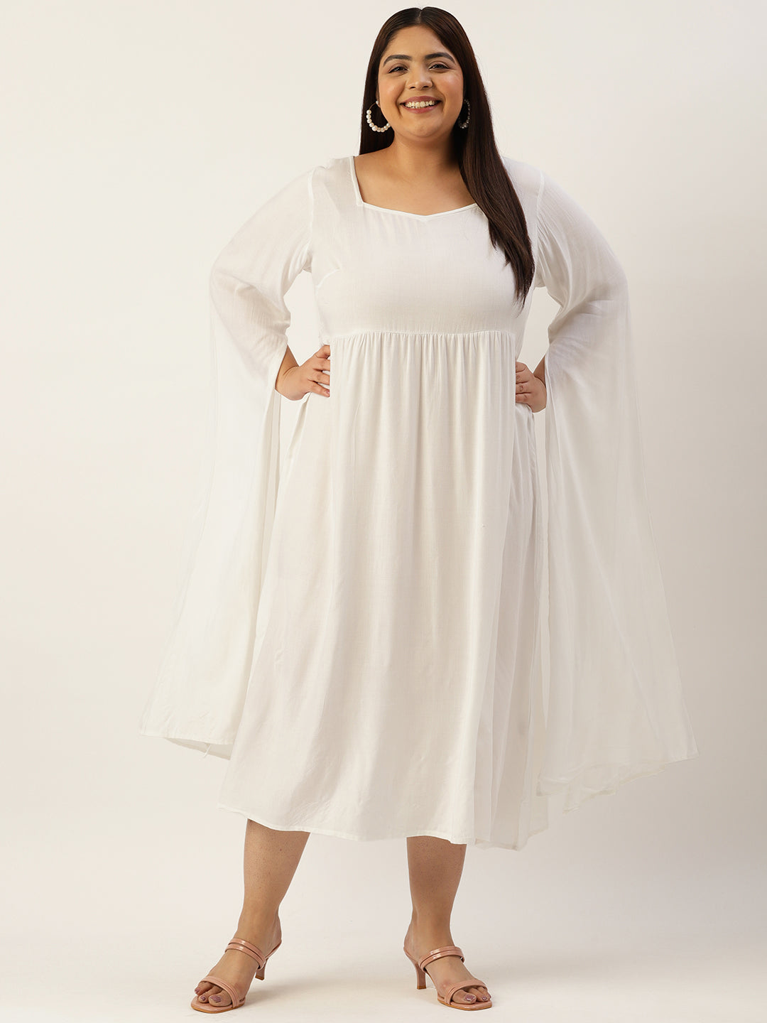 Plus Size A-Line Midi Dress