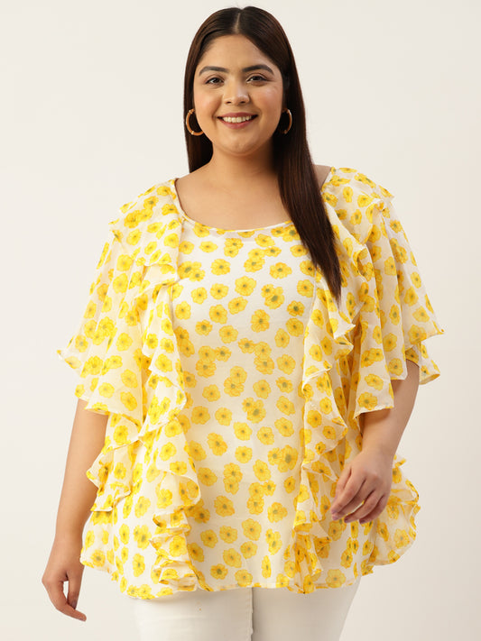 Plus Size Ruffle Detail Top