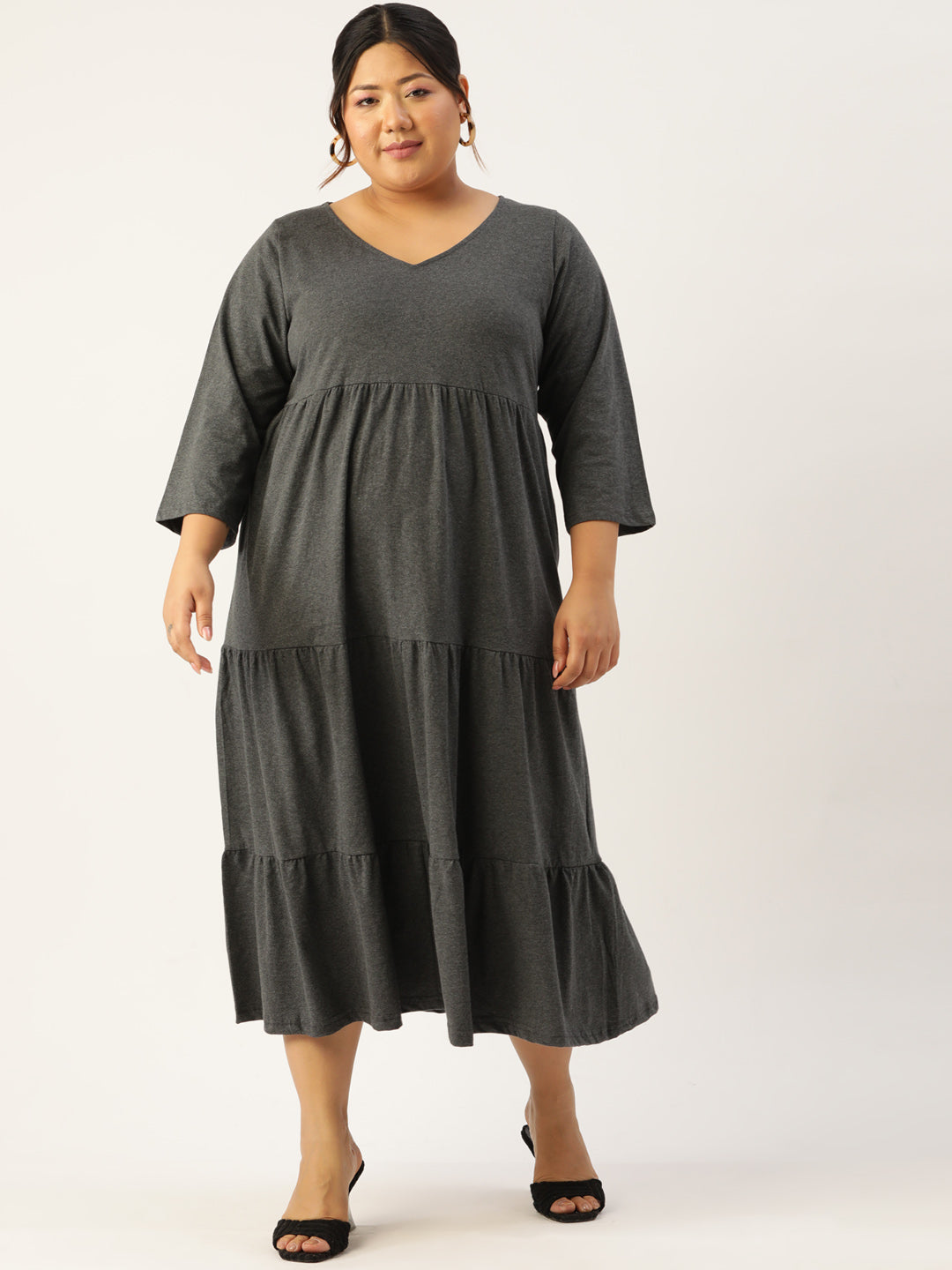 Plus Size Knitted A-Line Dress