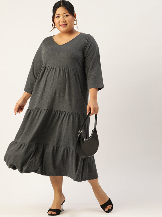 Plus Size Knitted A-Line Dress