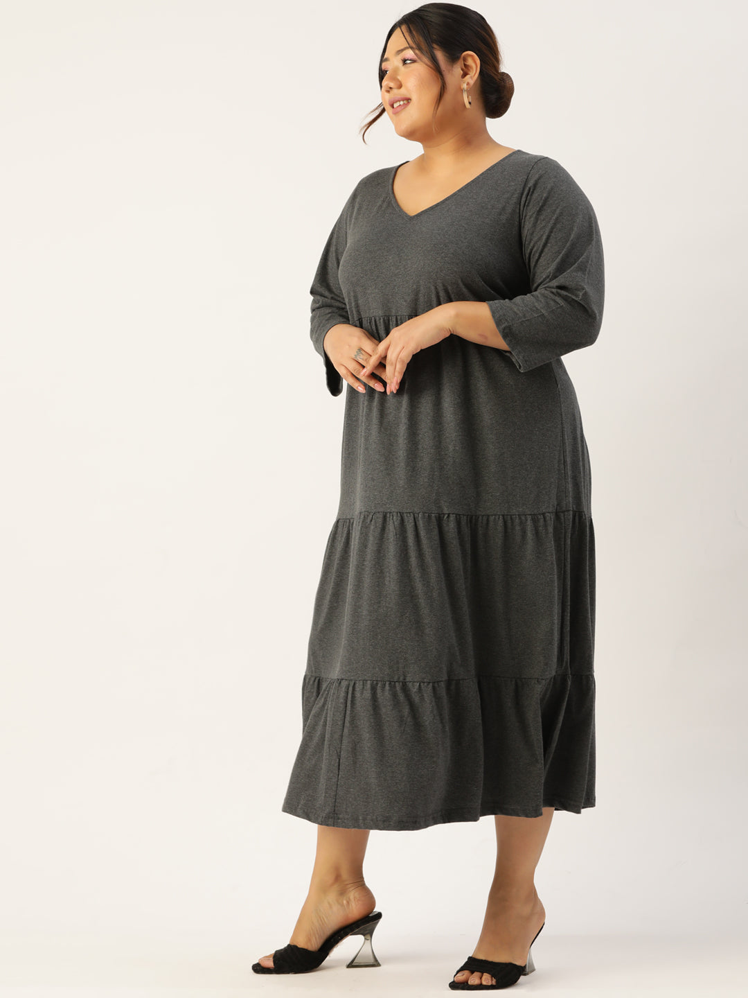 Plus Size Knitted A-Line Dress